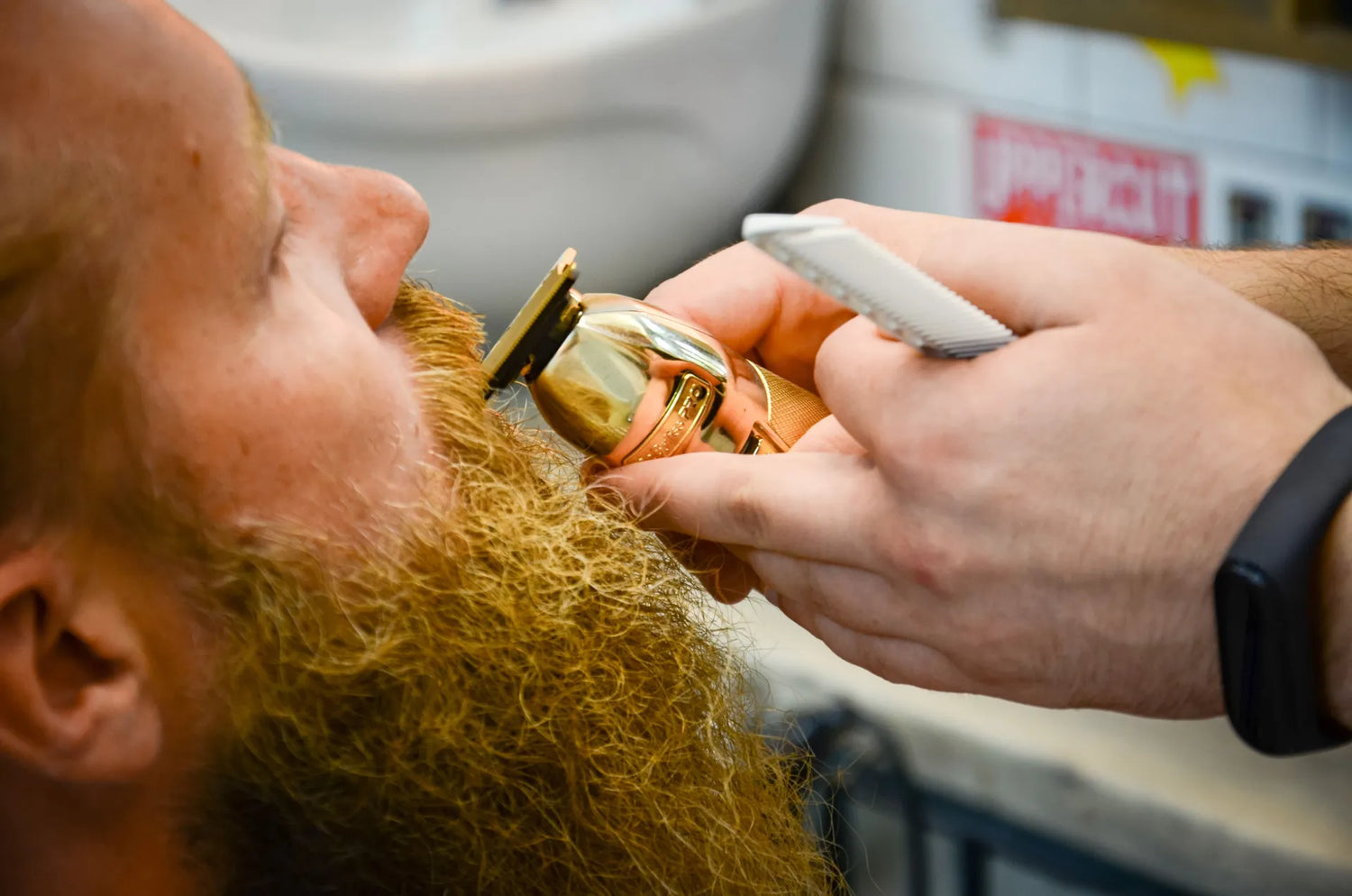 Beard trimming using beard trimmer
