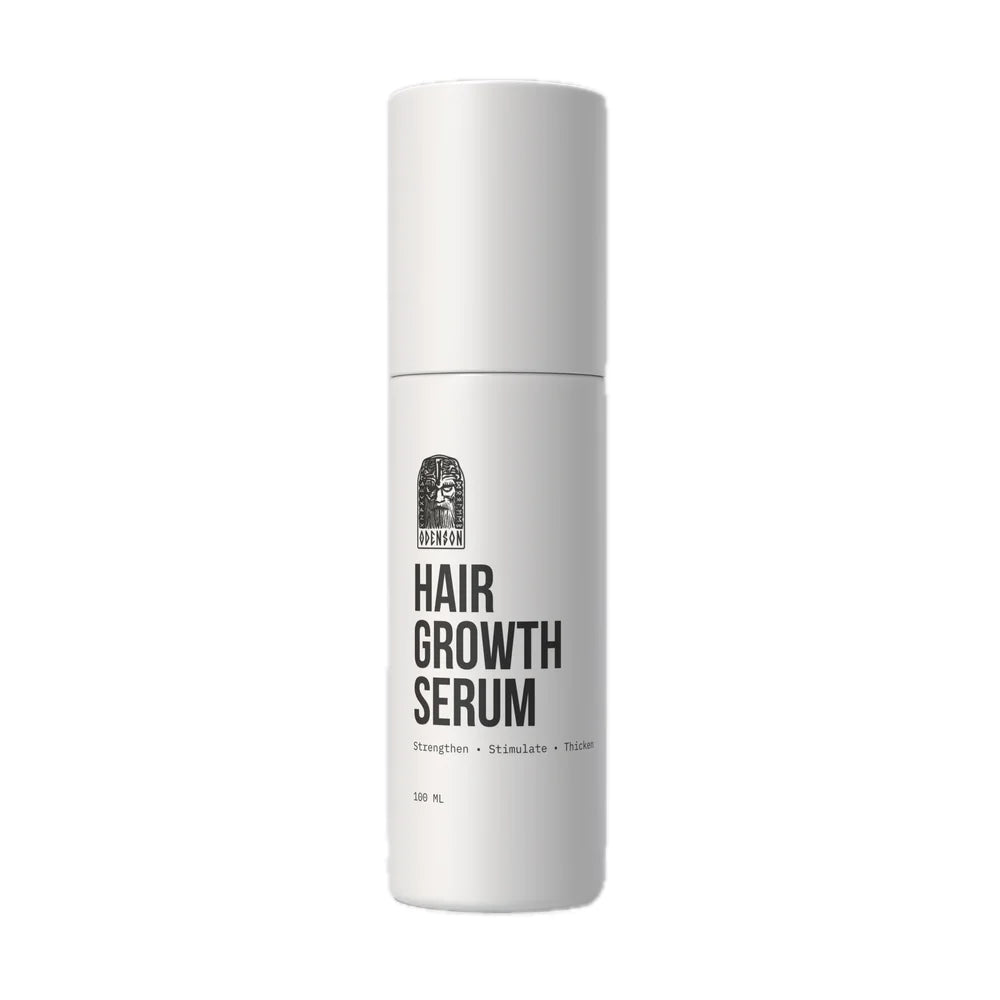 Odenson Hair Growth Serum, 100 ml white bottle on a white background