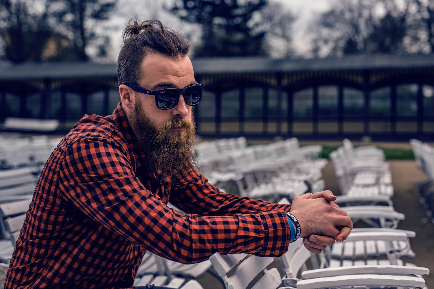 Man with a bushy unruly beard