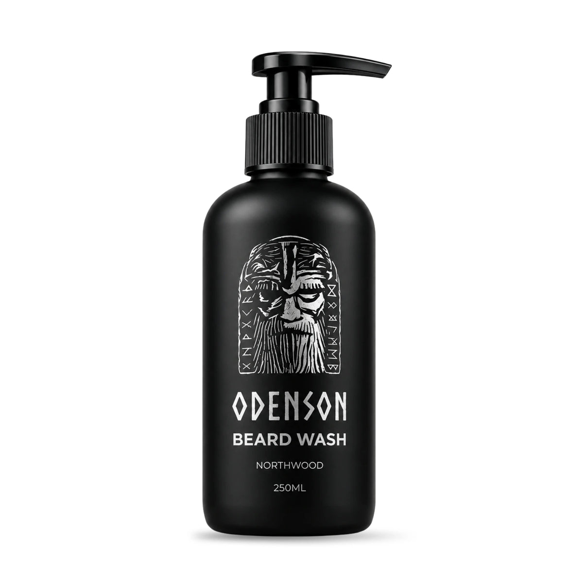 Odenson Beard Wash, Northwood, 250 ml black pump bottle
