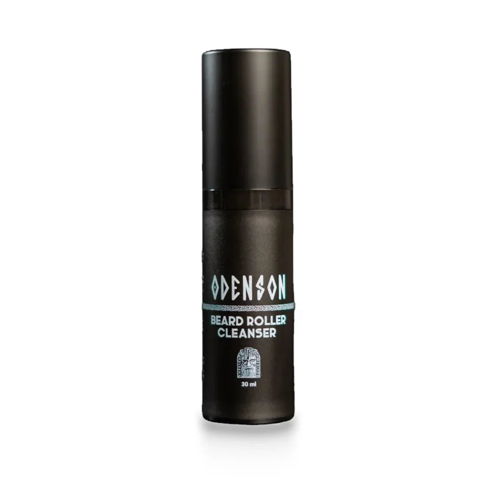 Odenson Beard Roller Cleanser, 30 ml black bottle on a white background