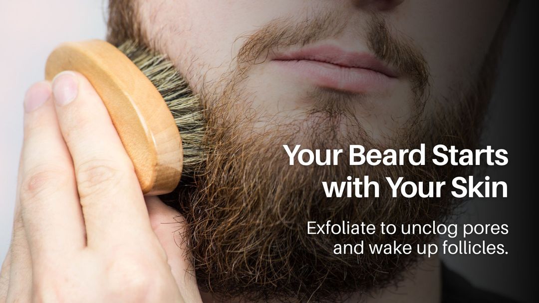 Exfoliating skin under the beard