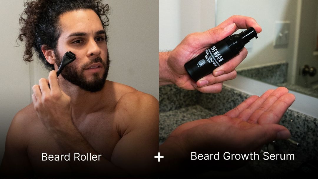 Using Beard Roller with Beard Growth Serum