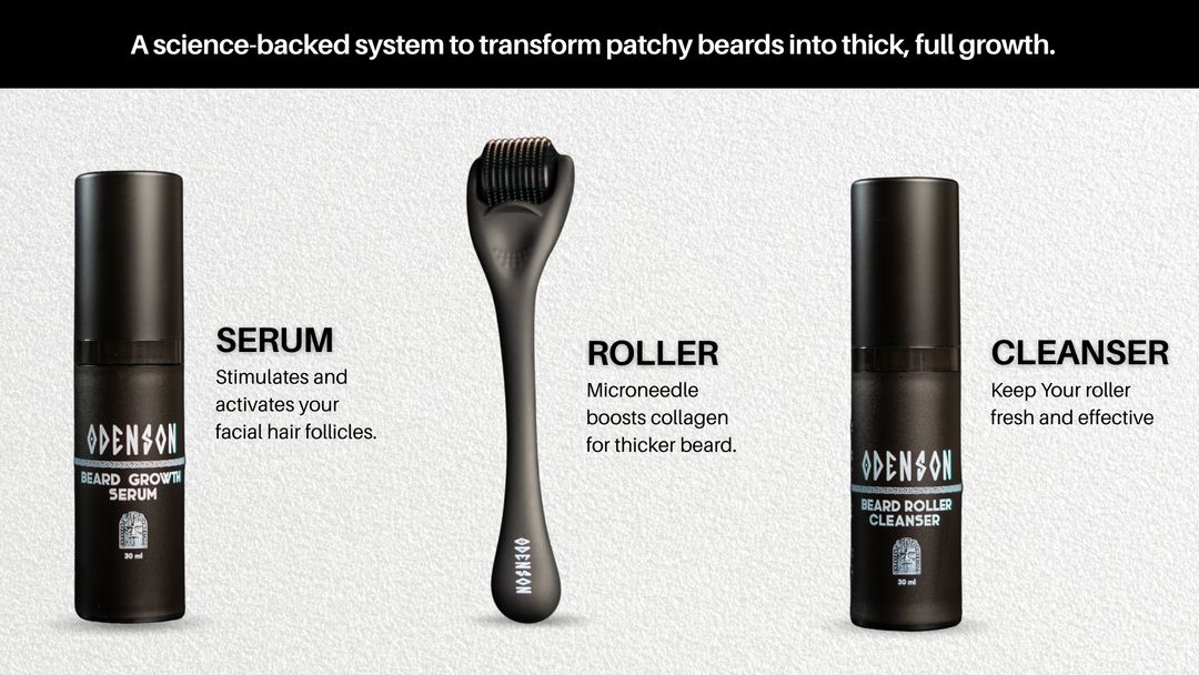 Odenson Beard Growth Kit components