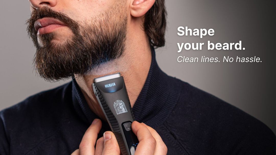 Beard and neckline trim with Odenson Stone Shaver